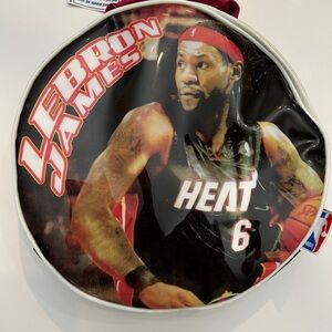 NBA RARE LeBron James Heat Round Lunch Bag - Red and Black